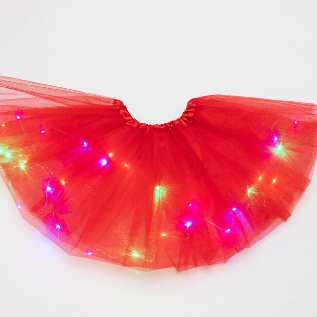 LED Rokje / Tutu - Groot - Rood - Met Gekleurde RGB Verlichting