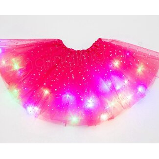 LED Rokje / Tutu - Groot - Roze - Met Gekleurde RGB Verlichting