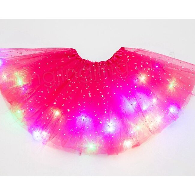 LED Rokje / Tutu - Groot - Roze - Met Gekleurde RGB Verlichting