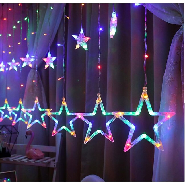 Kerst Gordijn Ster 2 Meter - RGB
