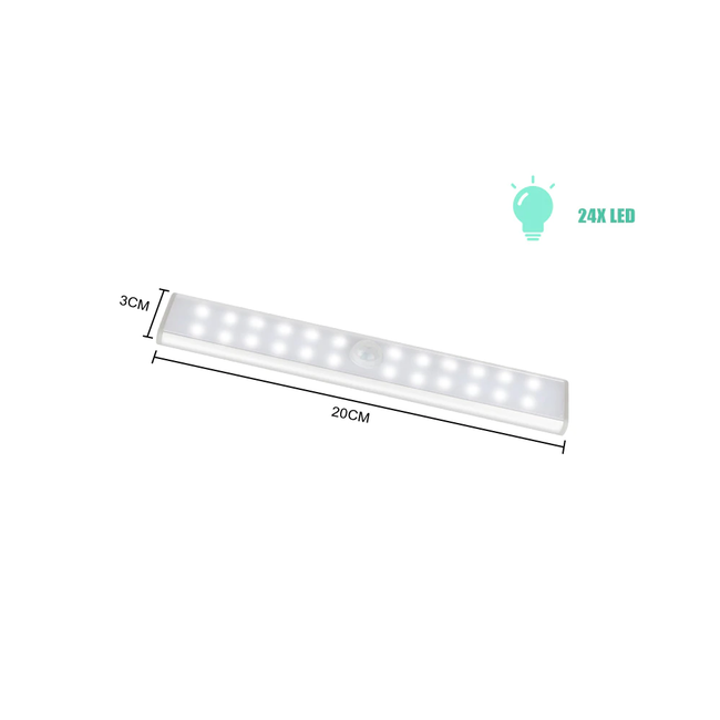 LED Kastverlichting Met Bewegingssensor - 20 cm - USB - Warm Wit