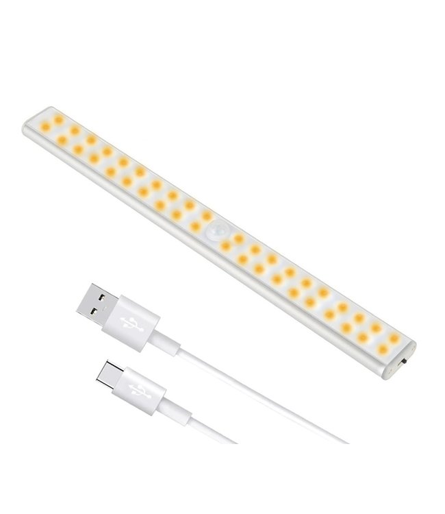 LED Kastverlichting Met Sensor - 30 cm - USB - Warm Wit