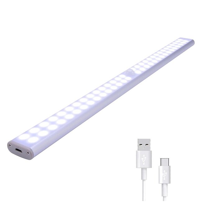 LED Kastverlichting Met Bewegingssensor - 40 cm - USB - Koel Wit