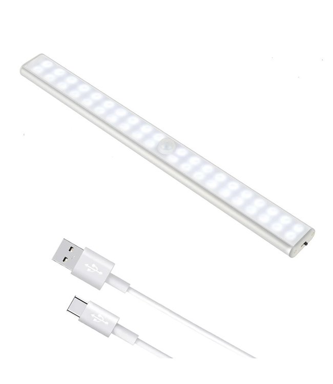 LED Kastverlichting Met Sensor - 30 cm - USB -Koel Wit