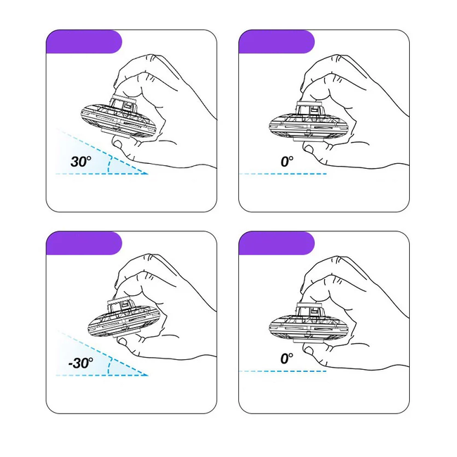 FlyNova Vliegende Spinner  -  LED - Zwart