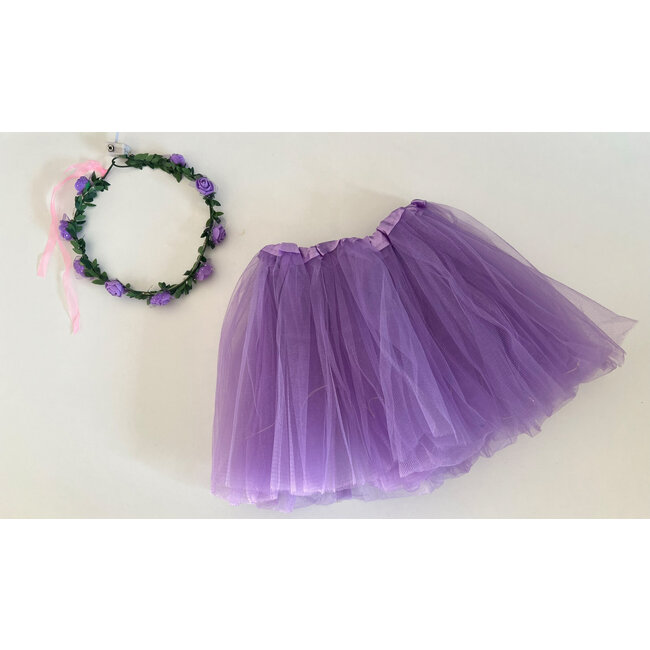 LED Rokje/Tutu en Tiara Mini Set - Lila