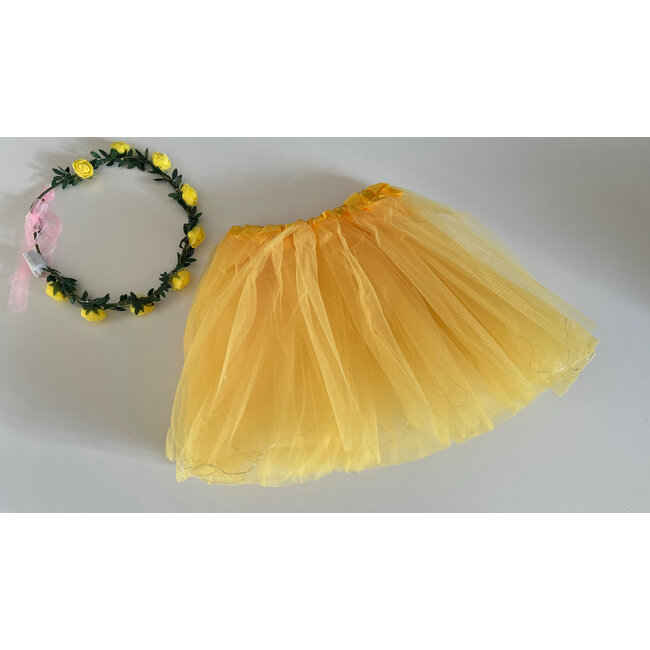 LED Rokje/Tutu en Tiara Mini Set - Geel