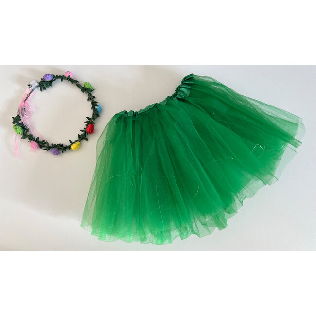 LED Rokje/Tutu en Tiara Mini Set - Groen