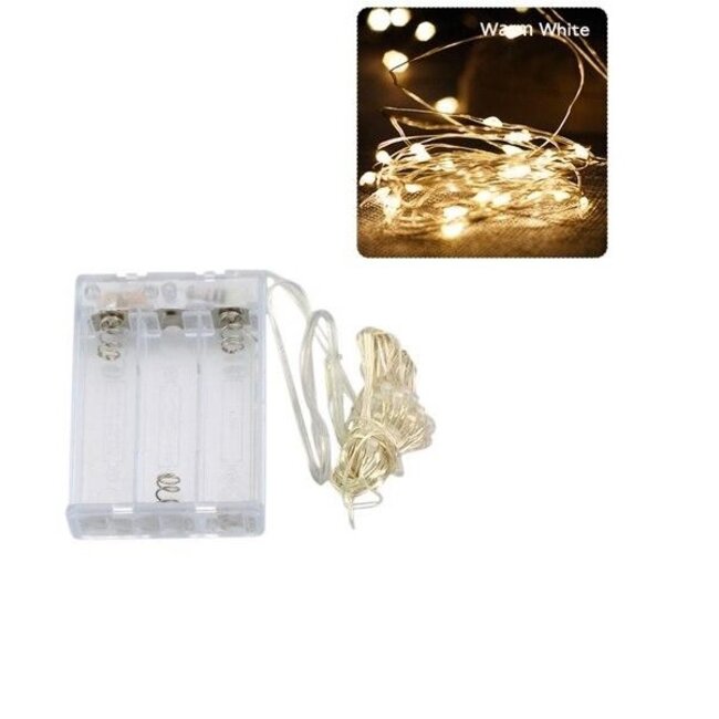 Kerstverlichting 10 Meter - Warm Wit - Op Batterij