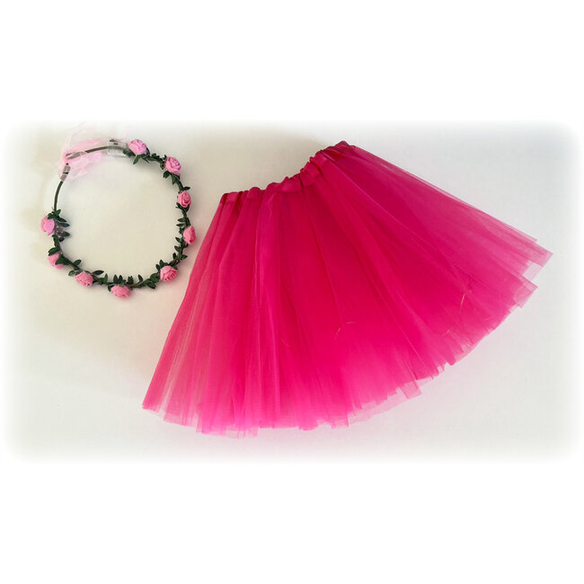 LED Rokje/Tutu en Tiara Mini Set - Roze