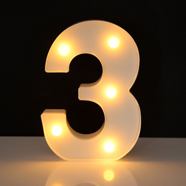 Lichtgevende Cijfers - 16 cm - Wit - LED
