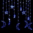 Kerst Gordijn Maan 3.5 x 1.0 Meter - Blauw