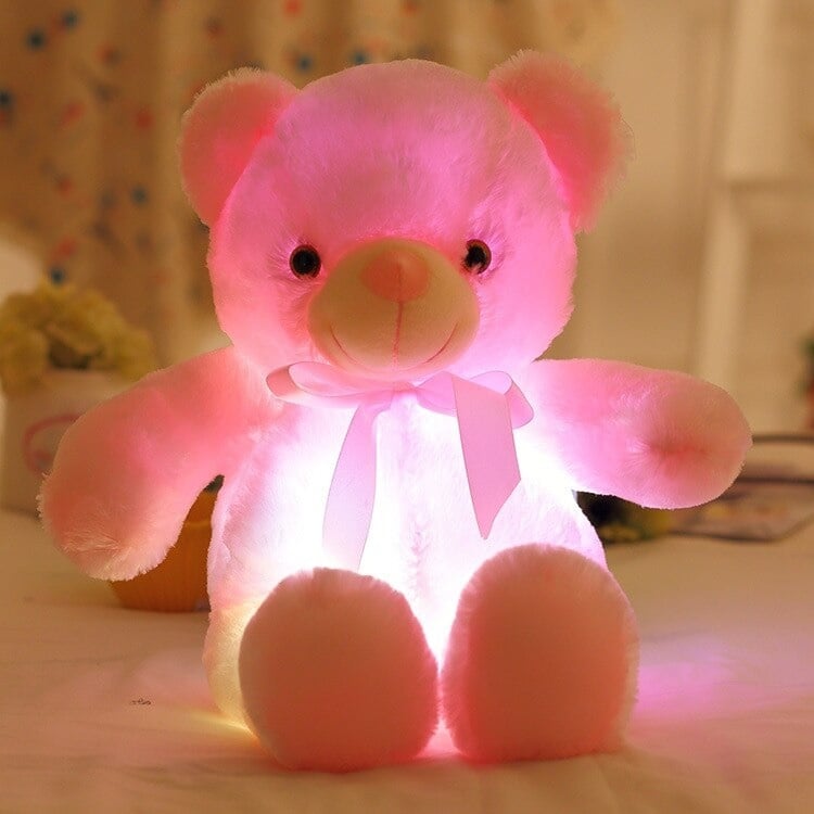 Eigenlijk Sada Slagschip Lichtgevende Knuffelbeer - Roze - LED - Wantohave