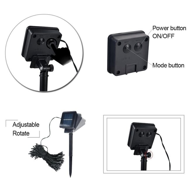 Kerstboomverlichting - 30 Meter - Zonne-energie - Koel Wit