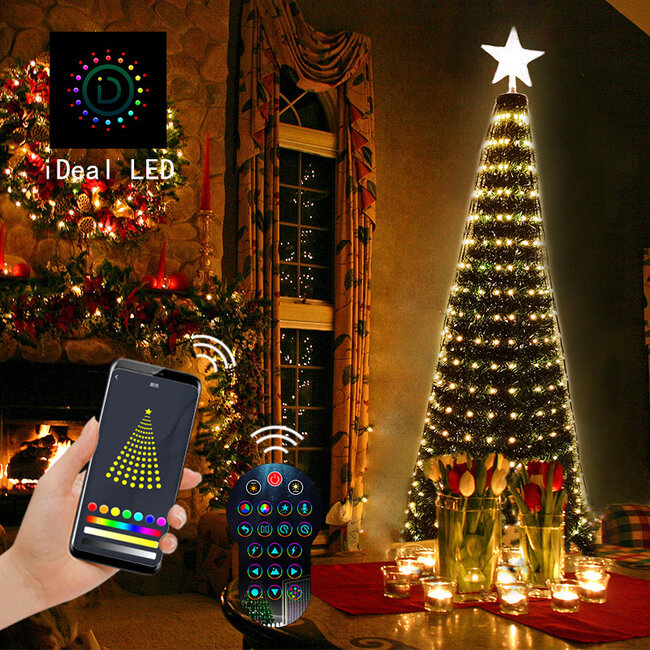 MagicGlow Slimme Kerstboomverlichting Net - RGB Kleuren, Bluetooth en App
