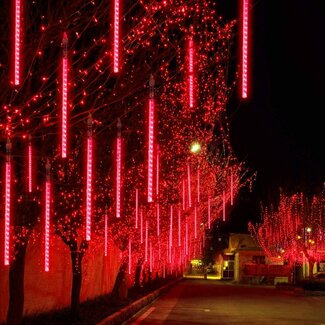 Kerstverlichting Druppels met Stekker - LED Meteoorregen - Rood