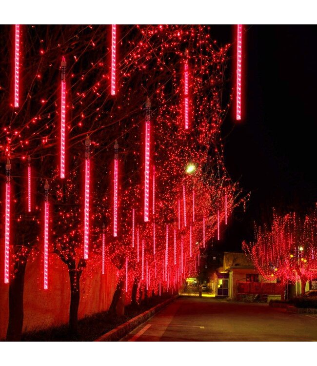 Kerst LED Meteoorregen Buis 30 cm Rood Wantohave