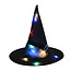 Heksenhoed Halloween met LED Lichtjes - Zwart - Verkleedaccessoire