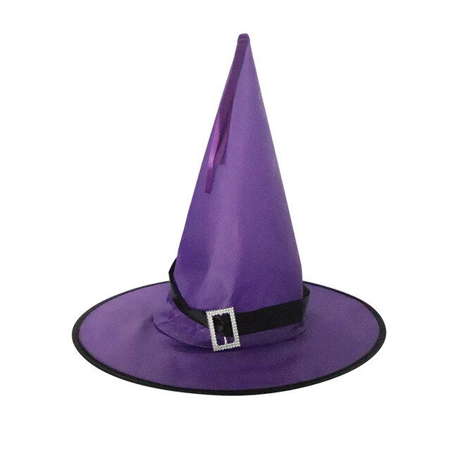 Heksenhoed Halloween met LED Lichtjes - Paars - Verkleedaccessoire
