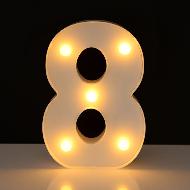 Lichtgevende Cijfers - 22 cm - Wit - LED