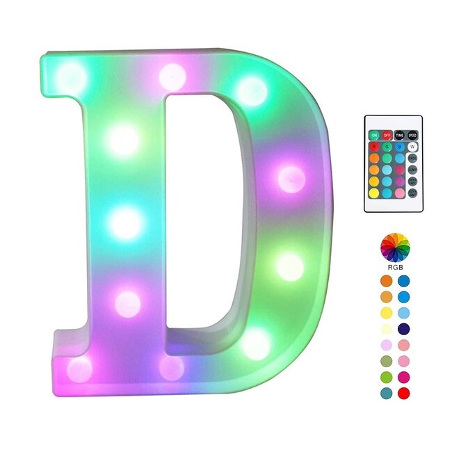 Lichtgevende Letters RGB Met Afstandsbediening - 22 cm  - LED