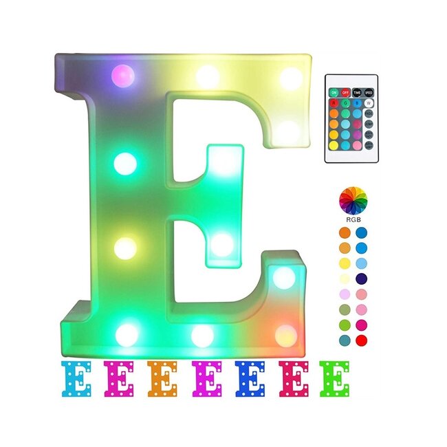 Lichtgevende Letters RGB Met Afstandsbediening - 22 cm  - LED