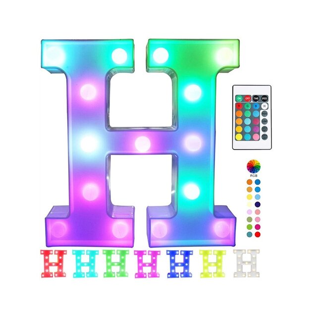 Lichtgevende Letters RGB Met Afstandsbediening - 22 cm  - LED