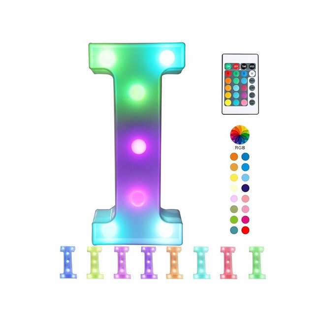 Lichtgevende Letters RGB Met Afstandsbediening - 22 cm  - LED