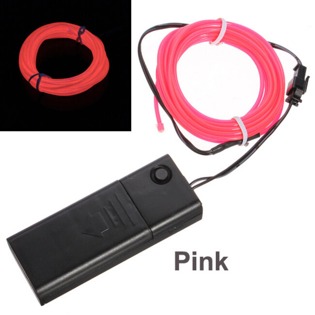 EL Wire Neon Op Batterij - 3 Meter