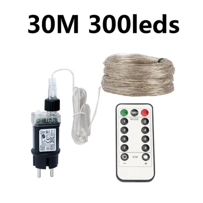 Lichtdraad Kerstverlichting - 30 Meter - Groen - Voor Buiten