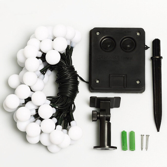 Tuinverlichting Bolletjes Lichtsnoer - 5 Meter - Zonne-energie - RGB - Campingverlichting