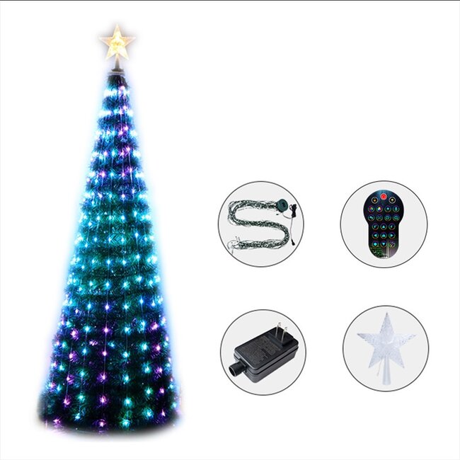 MagicGlow Slimme Kerstboomverlichting Net - RGB Kleuren, Bluetooth en App
