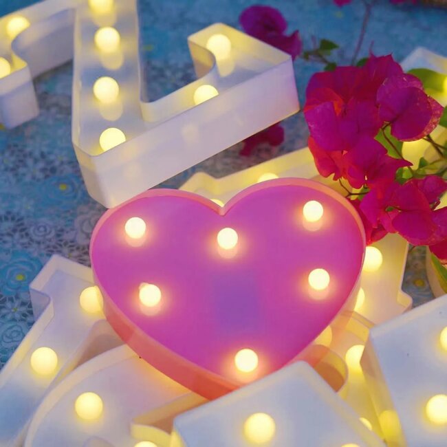 Lichtgevend Hartje - Roze - LED