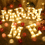 Lichtgevende Letters Marry Me Wit - LED