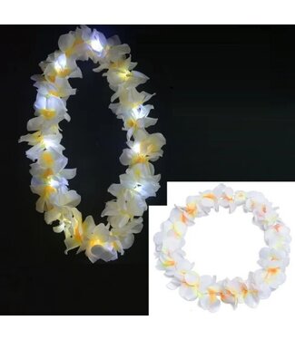 Lichtgevende Hawaii Ketting - LED - Wit