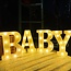 Lichtgevende Letters BABY - Wit - Op Batterij
