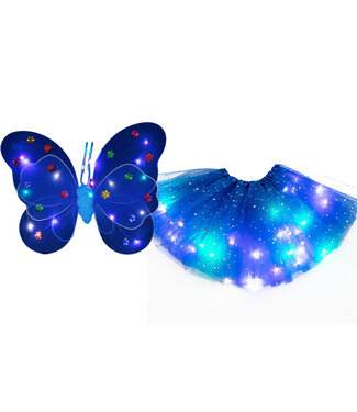 Lichtgevende Vlindervleugels en Rokje / Tutu Mini - Set - Met Gekleurde Verlichting