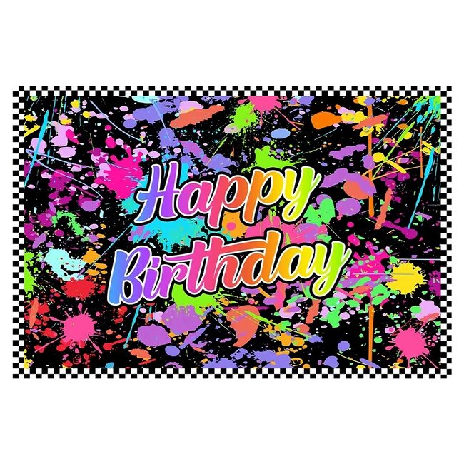 Neon Verjaardag Banner - UV Blacklight