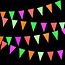 Neon Slinger Vlaggeltjes - 3 Meter - UV Blacklight Versiering