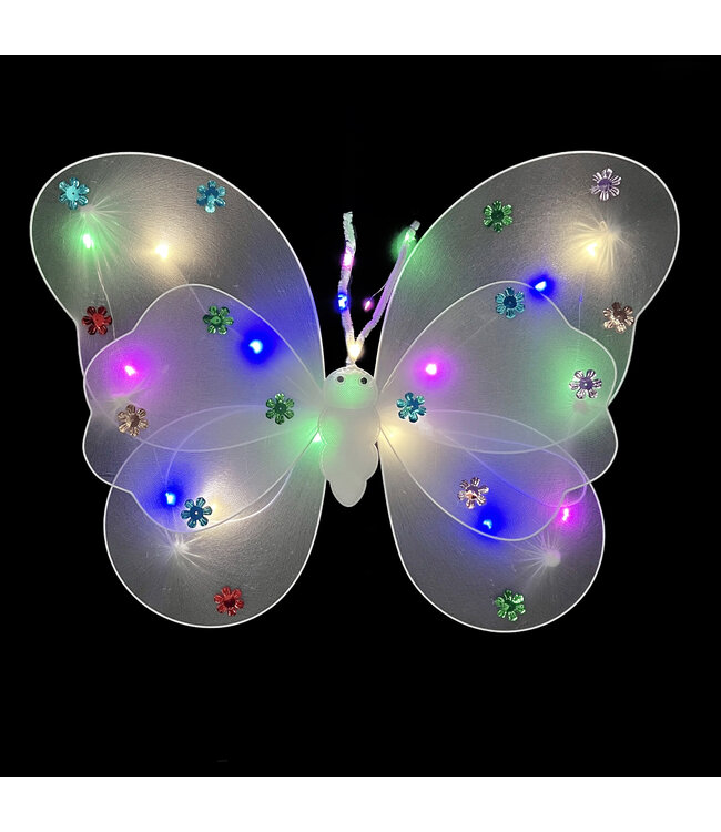 Lichtgevende Vlinder Vleugeltjes - Wit - Voor meisjes - LED