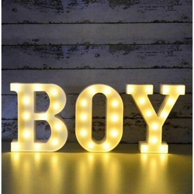 Lichtgevende Letters BOY - Wit - LED