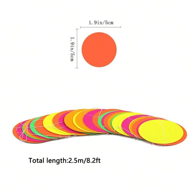 Neon Slinger Rondjes - 3 Meter - UV Blacklight Versiering