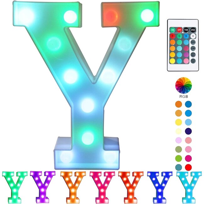 Lichtgevende Letters BABY - 22 cm - RGB Met Afstandsbediening