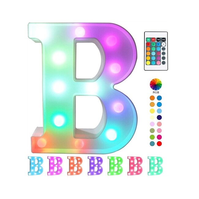 Lichtgevende Letters BABY - 22 cm - RGB Met Afstandsbediening