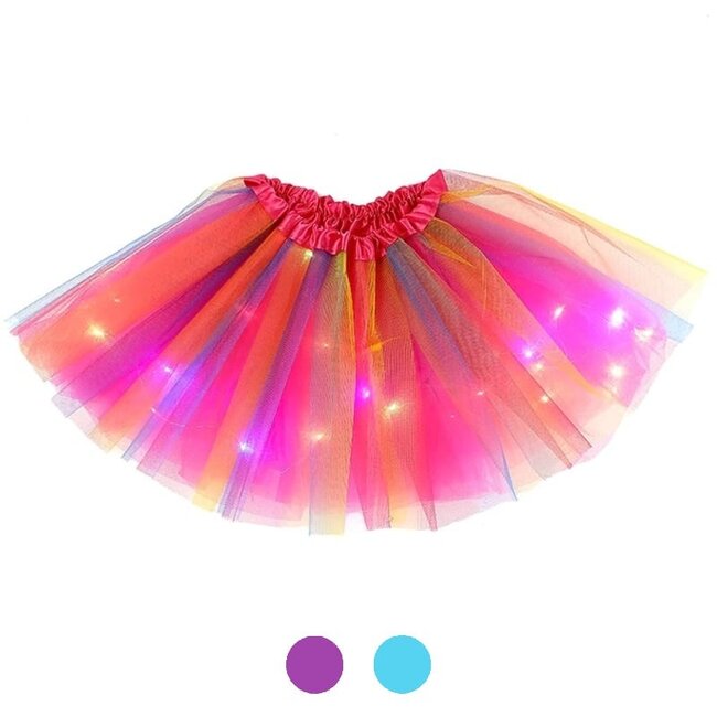Lichtgevende Rok Tutu - Groot - Regenboog - Met Gekleurde RGB Verlichting