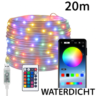 Slimme LED Lichtsnoer 10M - Alle kleuren - Met App & Afstandsbediening - USB