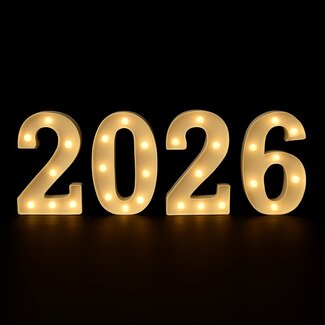 Lichtgevende Cijfers 2026 - Wit - LED