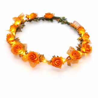 Lichtgevende Tiara / Haarband - LED - Roos - Oranje