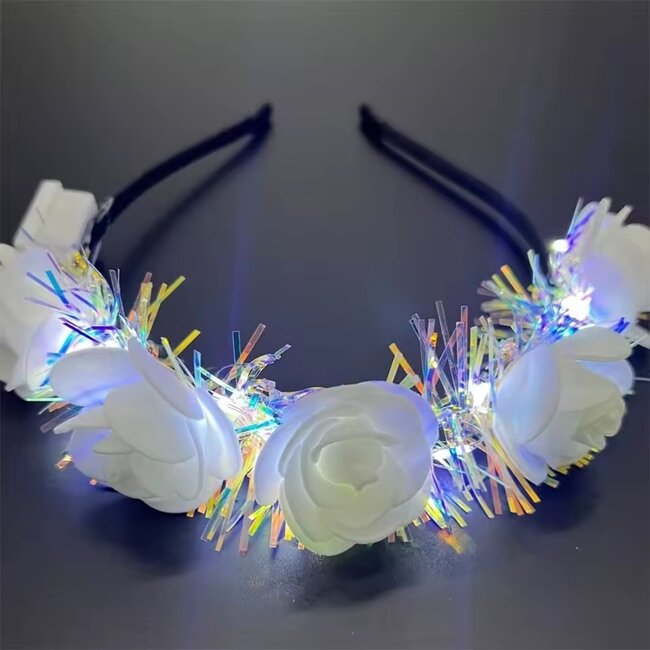 Bloemen Haarband met Lichtjes – Sfeervolle Haaraccessoire voor Festivals & Feestjes