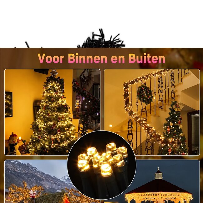 Cluster Kerstverlichting - Warm wit - Voor Buiten